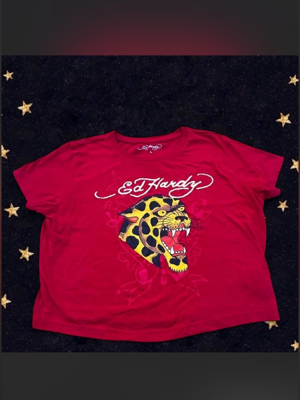 Ed Hardy l Red Graphic Leopard Tee